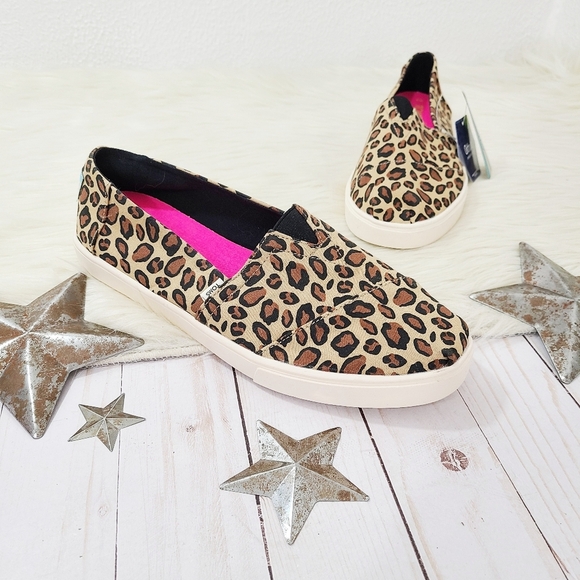 Toms Alpargata Cupsole Slip On Sneakers Leopard Printed Canvas Size 9 NEW NWT - Picture 1 of 7